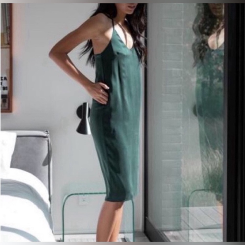 Lunya, Washable Silk Slip Dress, green, size M, excellent condition!